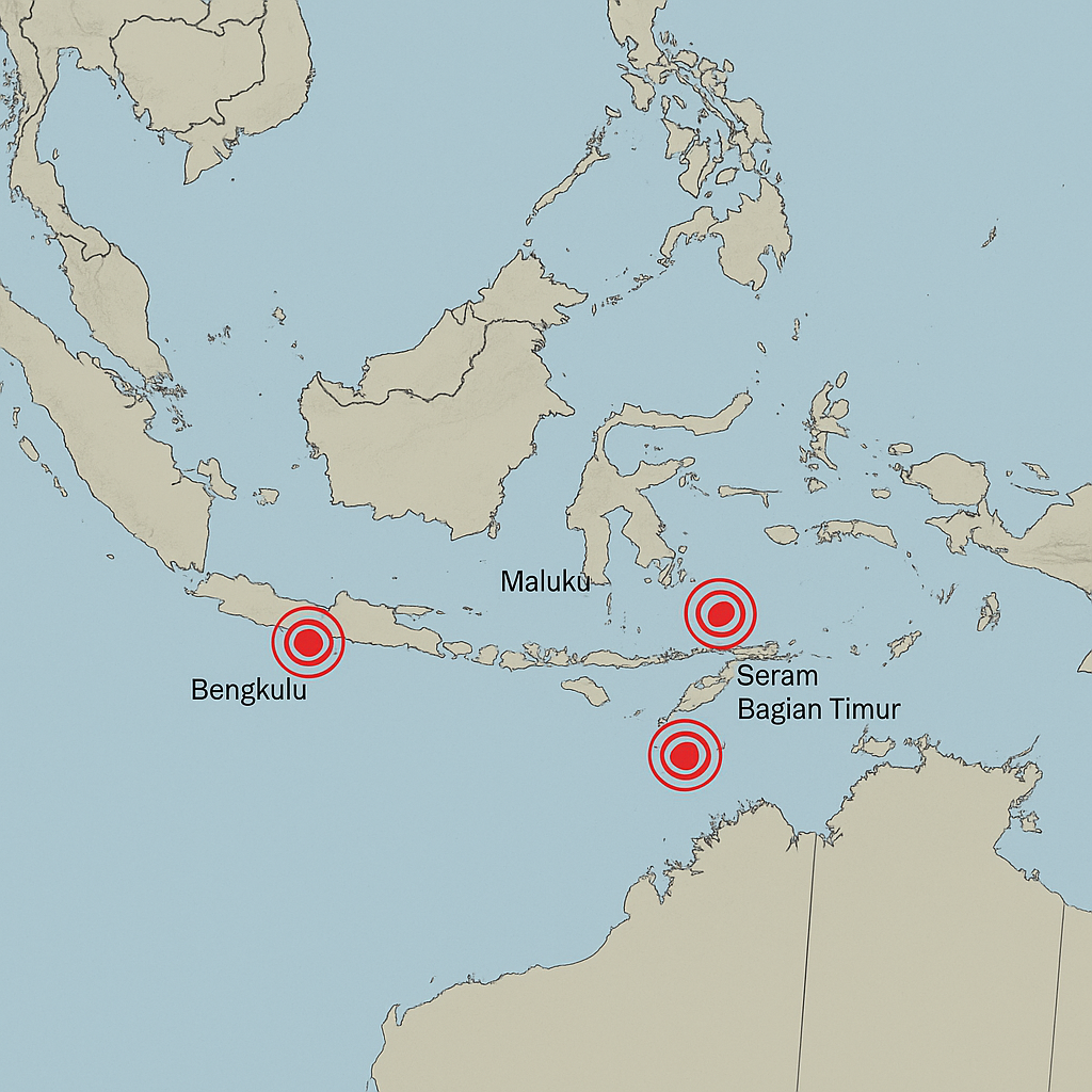 Tiga Gempa Guncang Indonesia, BMKG Pastikan Tak Berpotensi Tsunami